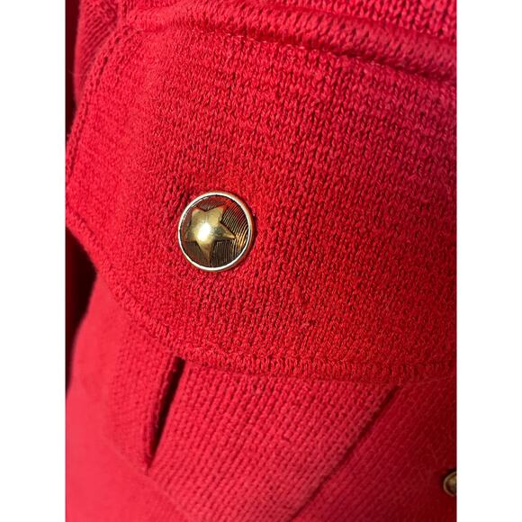 Vintage 90s Vittadini Red Knit Sweater Jacket Size Large - Picture 6 of 7